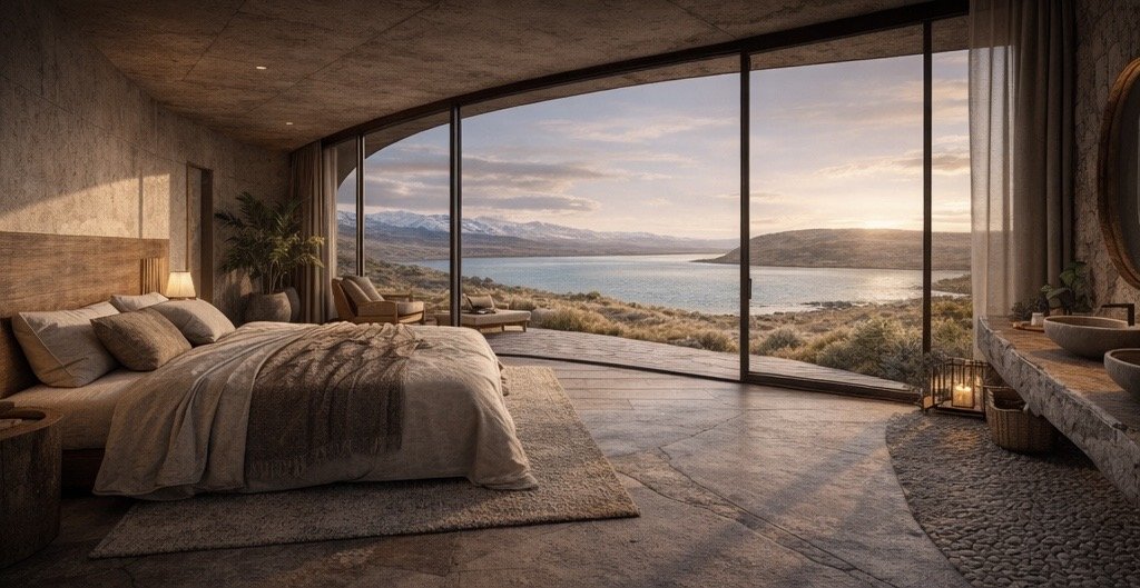 Dormitorio con vista panorámica